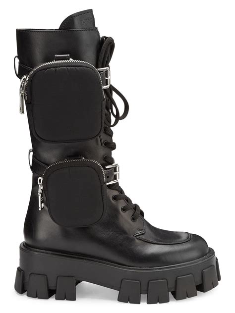 black chunky prada shoes|high top black prada shoes.